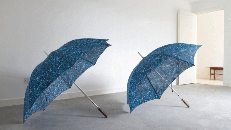 Bespoke golf umbrella, digital print on 100% silk