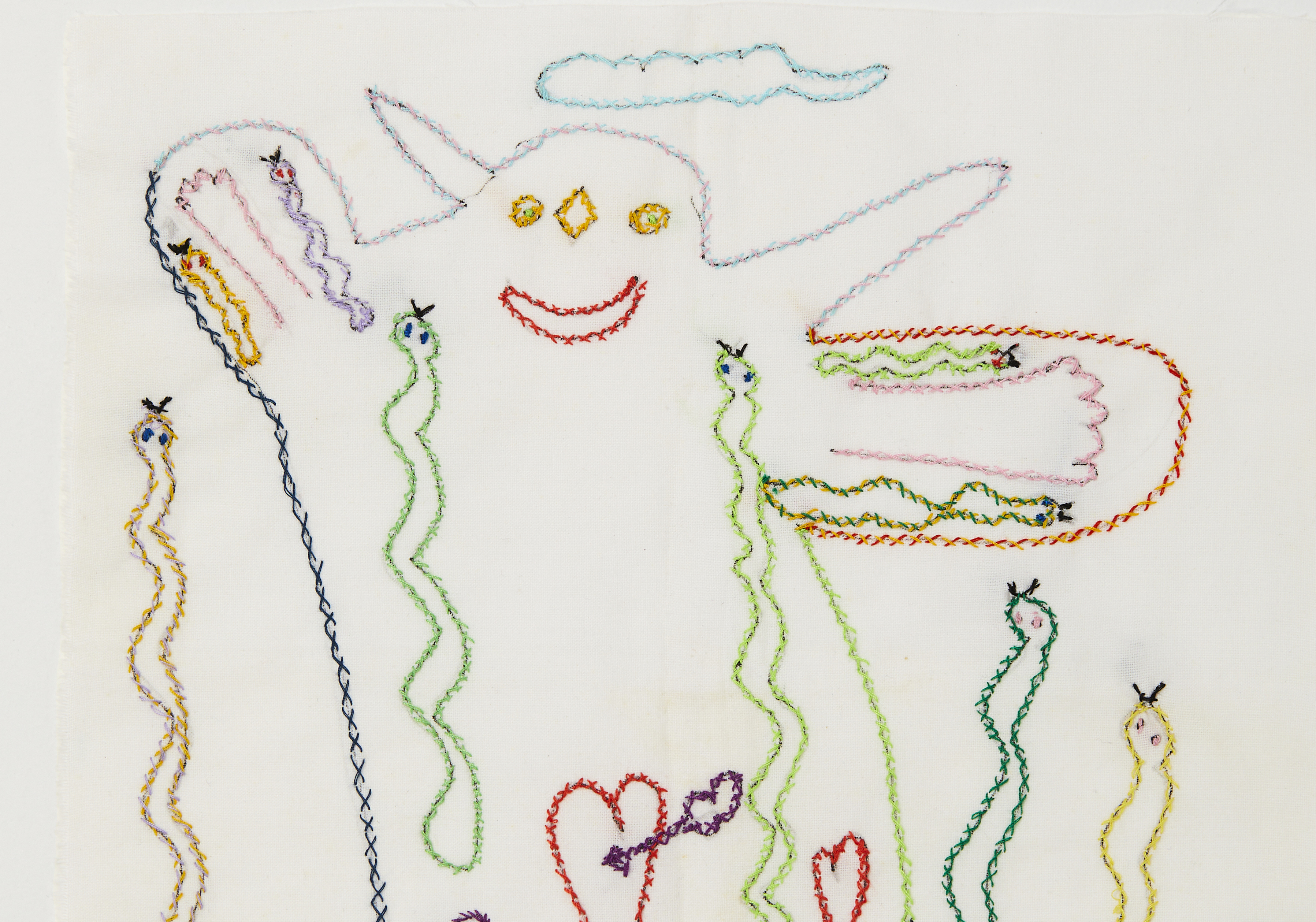 1 James Gladwell, Detail Of 'Ghost', C.2022, Embroidery On Calico, 29X32cm. Courtesy The Artist And Barrington Farm