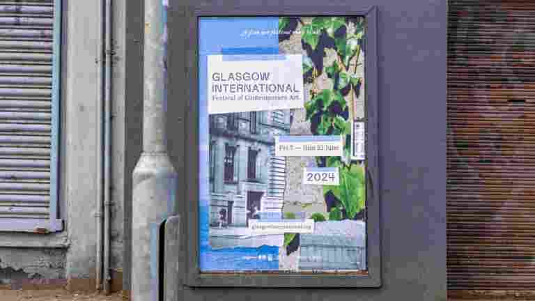 A poster site with a poster for Glasgow International 2024