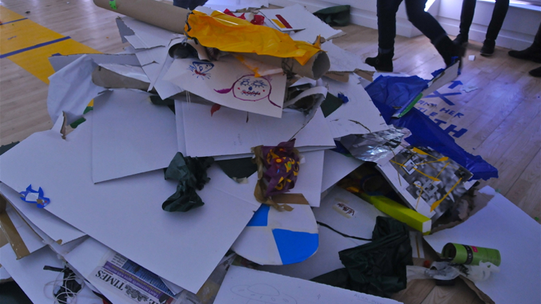 Atelier Public #2 - a pile of scrap paper/cardboard