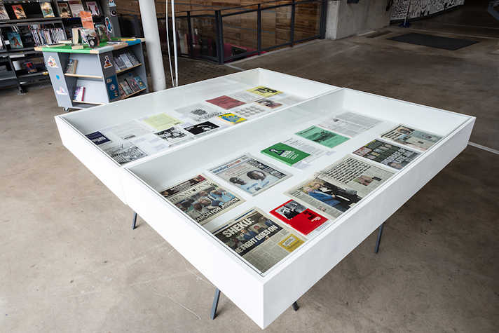 Print is displayed in a large white display table.