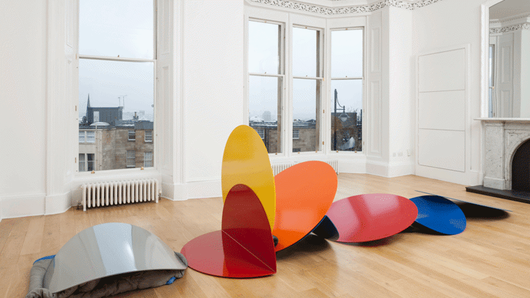 Gabriel Kuri - All probability resolves into form Powder coated metal, donated sleeping bags